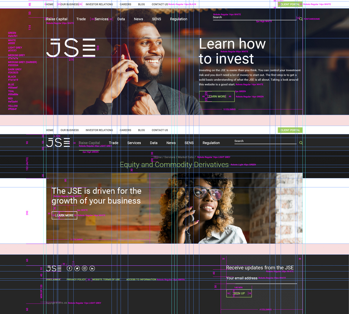 Johannesburg Stock Exchange UX and Web Design